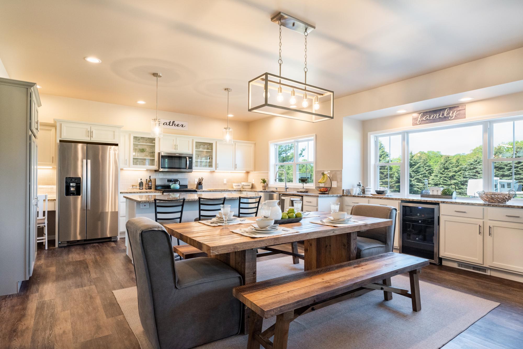 Spacious family kitchen and dining area