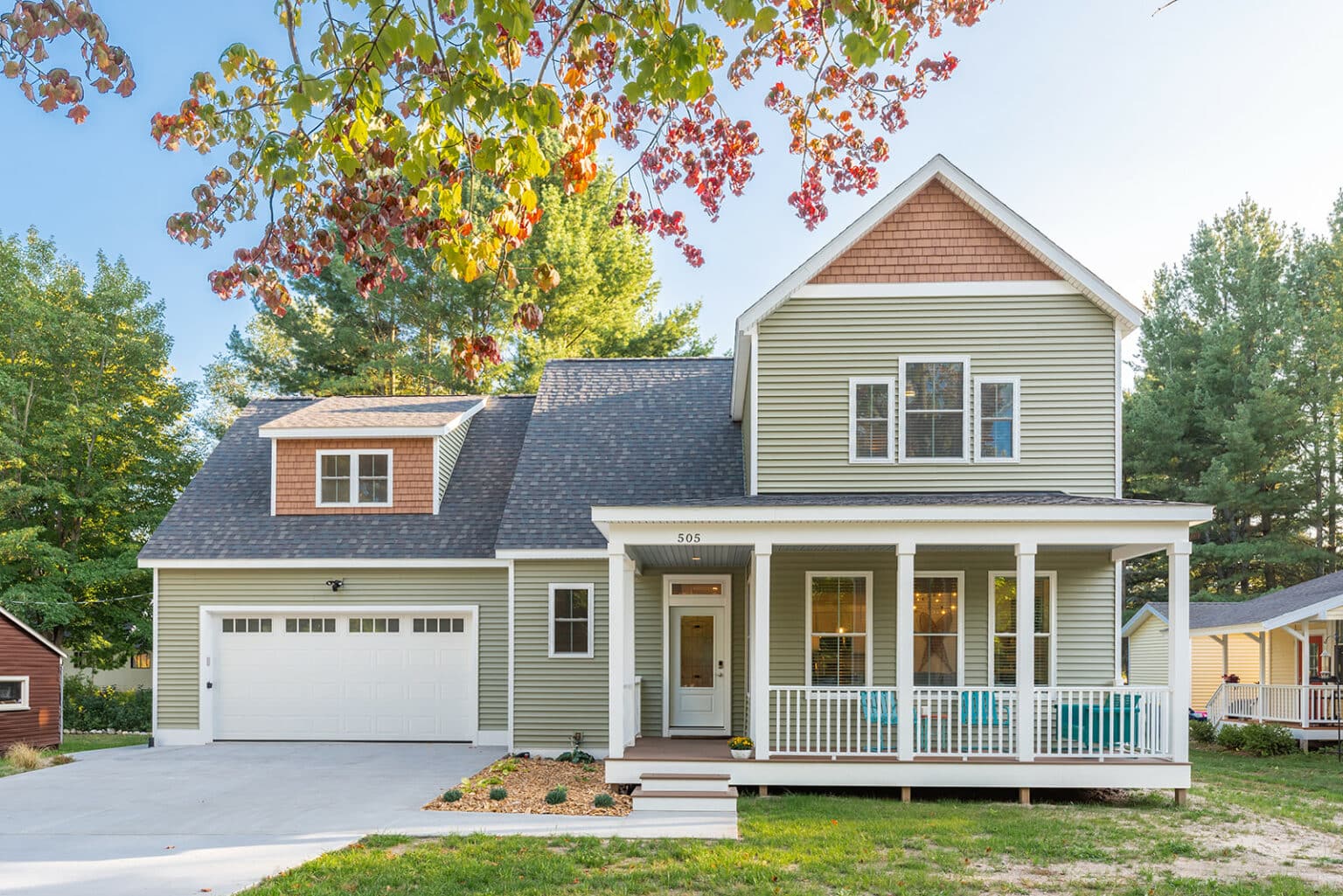Custom home exterior in Northern Michigan